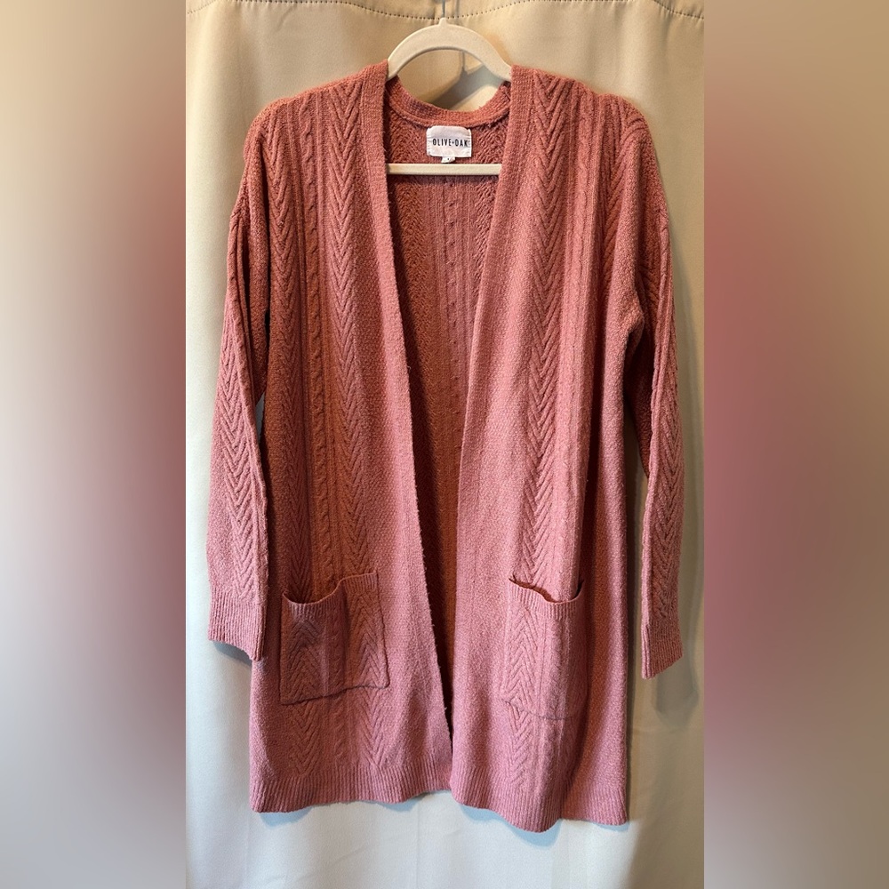 Olive + Oak Pink Cardigan Sweater